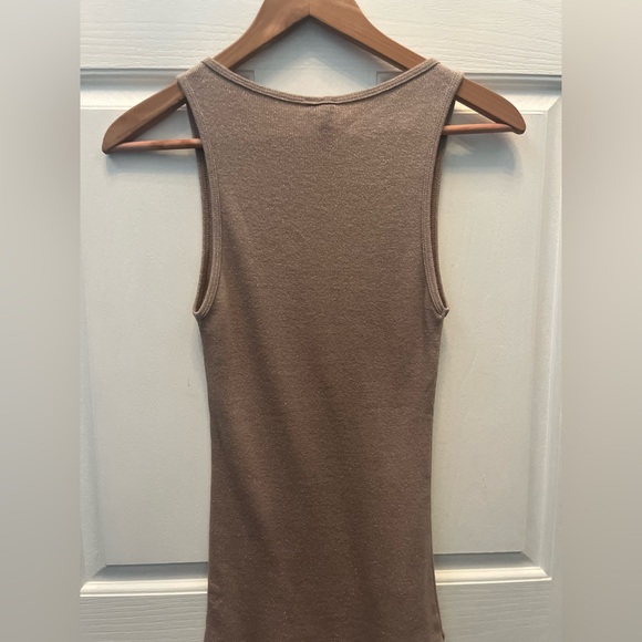 PRE-OWNED CHARLOTTE WOMEN'S TAN METALLIC TANK TOP- MEDIUM - Picture 5 of 5